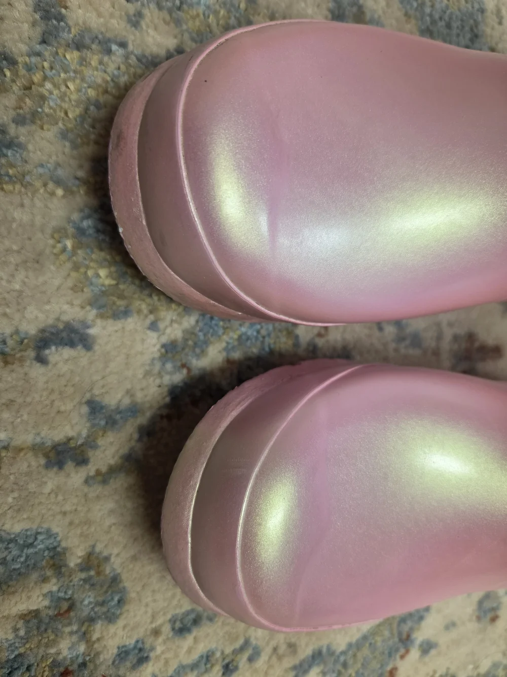 Hunter Pink Glossy Girl's Mid Rain Boots